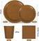 100 Pcs Party Tableware Set - 50 Paper Plates, 25 Napkins, 25 Cups (Brown)